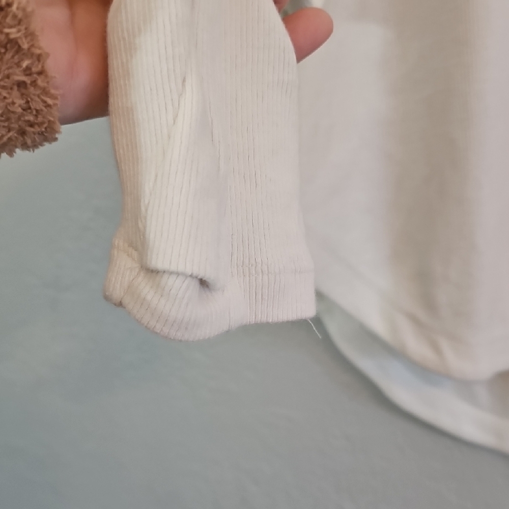 Athleta Soft White Sweater Back V-neck Womens Large - Picture 4 of 9